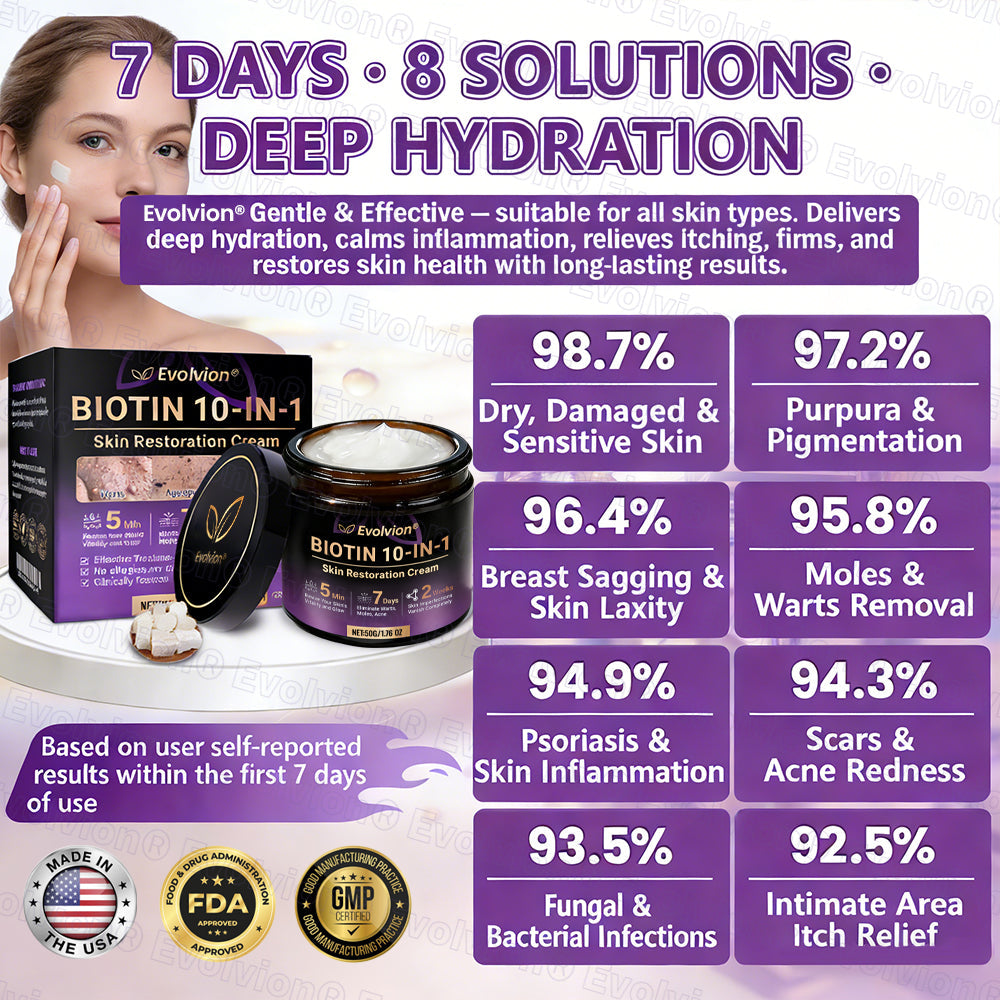Made and Shipped from USA ✨Evolvion® Biotin 10-in-1 Skin Restoration Cream🌻🌻