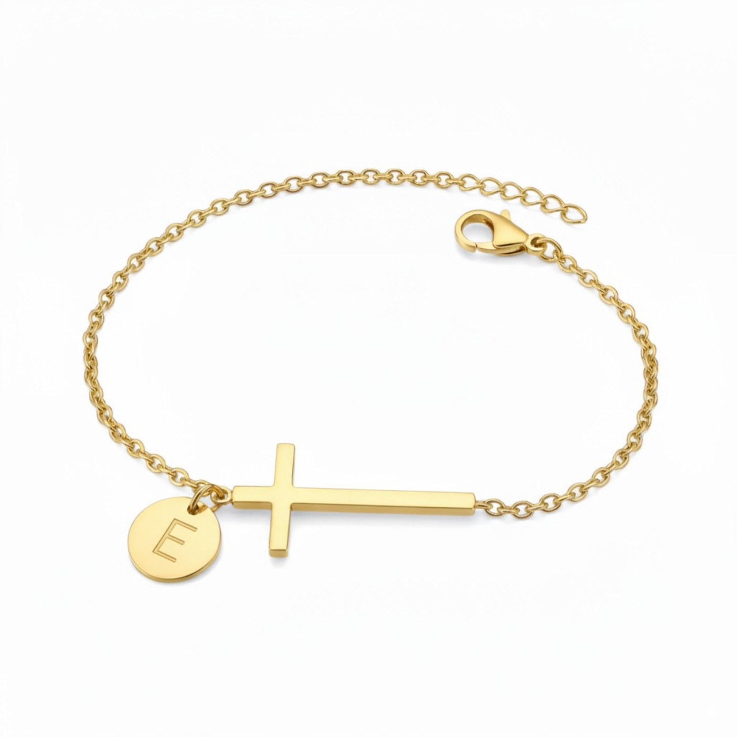 ✨Initial Bracelet "Cross" | Selected Letter Pendant | Perfect for Daily Wear or Gifting 🎁✨