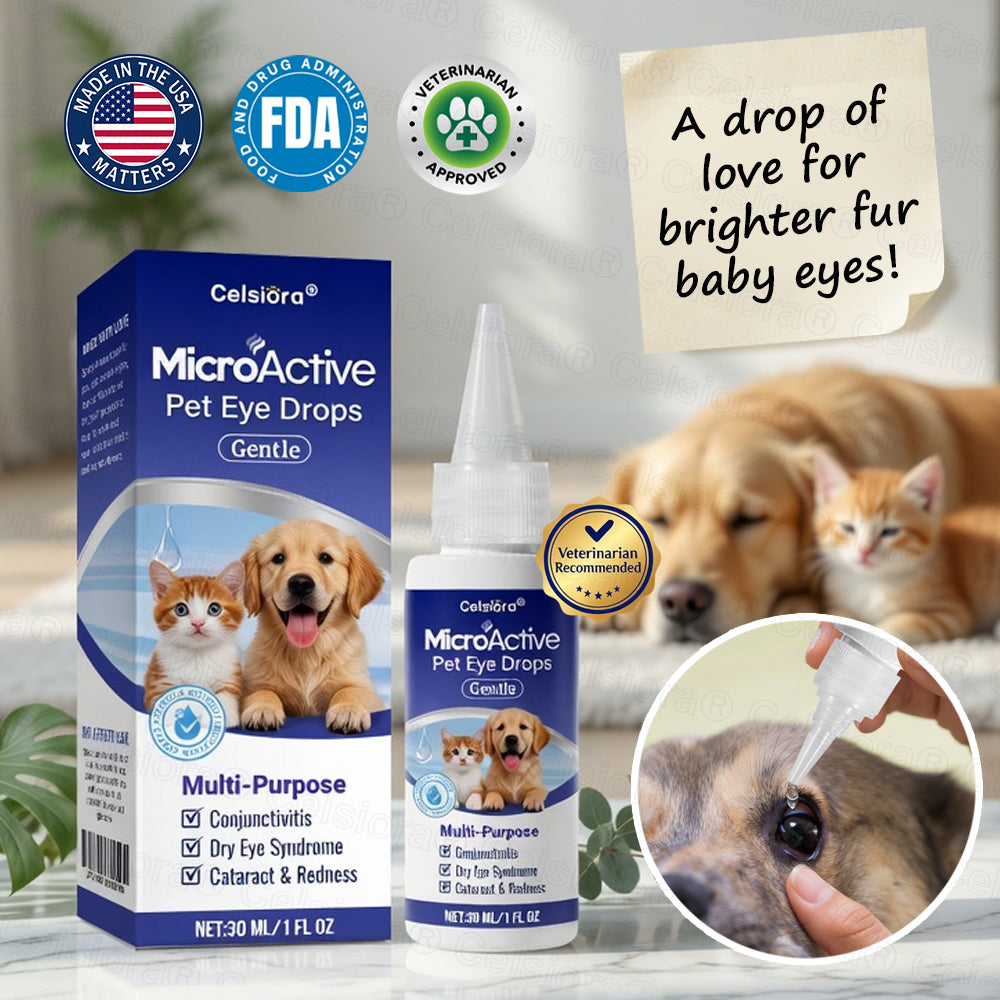 👩‍⚕️Celsiora® MicroActive Pet Eye Drops ✅ FDA Approved | Relieves Conjunctivitis, Dry Eyes, Cataracts