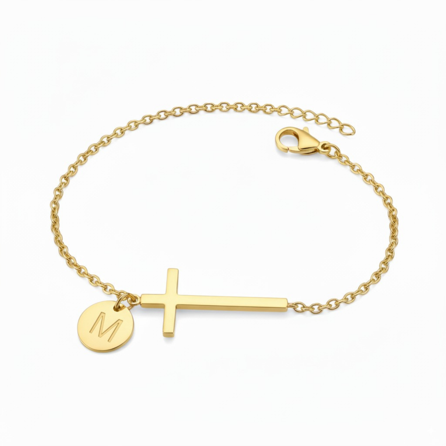 ✨Initial Bracelet "Cross" | Selected Letter Pendant | Perfect for Daily Wear or Gifting 🎁✨