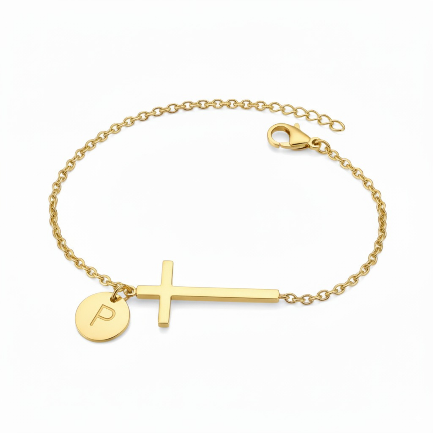 ✨Initial Bracelet "Cross" | Selected Letter Pendant | Perfect for Daily Wear or Gifting 🎁✨