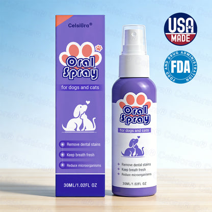 Celsiora® Pet Oral Spray ✅FDA Approved | Freshen Breath, Remove Tartar & Promote gum regeneration, stabilize teeth 🦷🦷