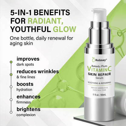 👩‍⚕️Rolimey® Kakadu Plum Skin Repair Serum ✅️ FDA Approved | Infused with PDRN Collagen for Eliminating Wrinkles, Stretch Marks, Age Spots