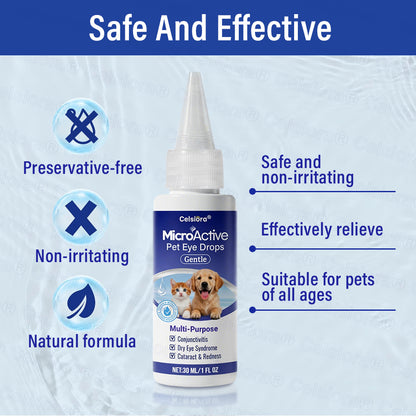 👩‍⚕️Celsiora® MicroActive Pet Eye Drops ✅ FDA Approved | Relieves Conjunctivitis, Dry Eyes, Cataracts