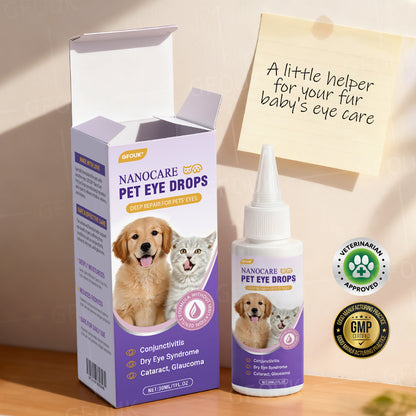 👩‍⚕️GFOUK® NanoCare Pet Eye Drops ☑️ FDA Approved | Relieves Conjunctivitis, Dry Eyes, Cataracts, and Keratitis🐶