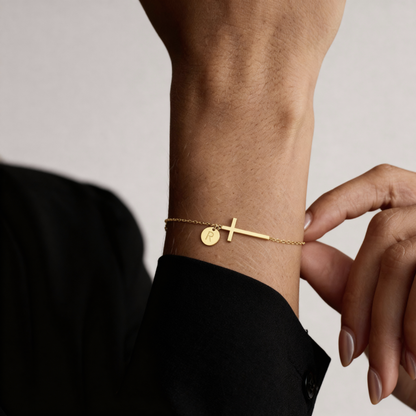 ✨Initial Bracelet "Cross" | Selected Letter Pendant | Perfect for Daily Wear or Gifting 🎁✨