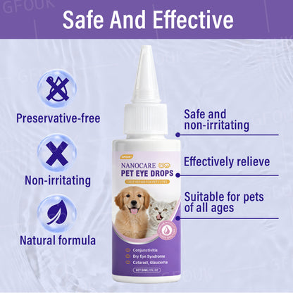 👩‍⚕️GFOUK® NanoCare Pet Eye Drops ☑️ FDA Approved | Relieves Conjunctivitis, Dry Eyes, Cataracts, and Keratitis🐶