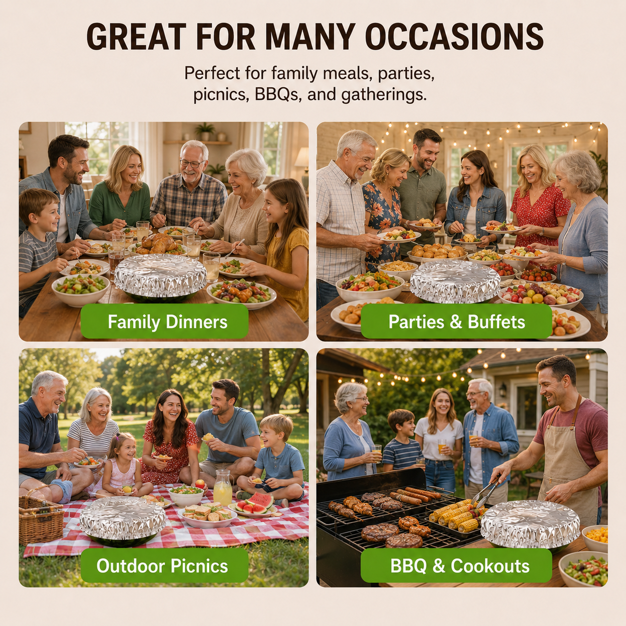 Lovyanocosh®🔥Home dining table & food container aluminum foil heat-retaining cover