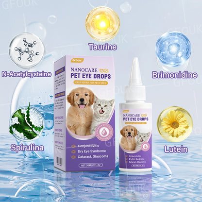 👩‍⚕️GFOUK® NanoCare Pet Eye Drops ☑️ FDA Approved | Relieves Conjunctivitis, Dry Eyes, Cataracts, and Keratitis🐶