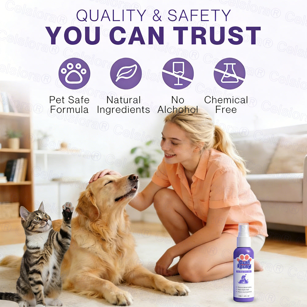 Celsiora® Pet Oral Spray ✅FDA Approved | Freshen Breath, Remove Tartar & Promote gum regeneration, stabilize teeth 🦷🦷