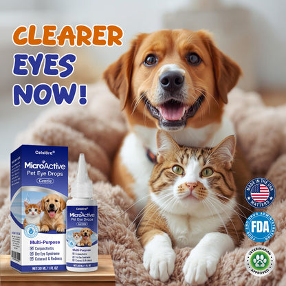 👩‍⚕️Celsiora® MicroActive Pet Eye Drops ✅ FDA Approved | Relieves Conjunctivitis, Dry Eyes, Cataracts