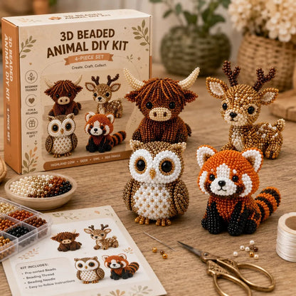 🏆Limited Time Sale 50% OFF🧵🦘Petite 3D Beaded Animal Craft Kit