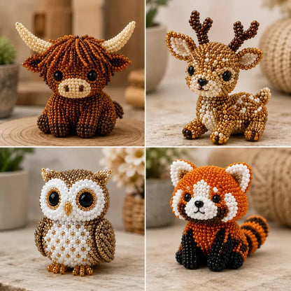 🏆Limited Time Sale 50% OFF🧵🦘Petite 3D Beaded Animal Craft Kit